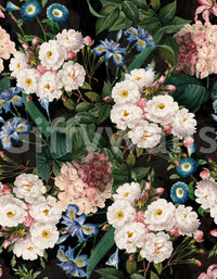 Dark botanical wallpaper for a calming room atmosphere

