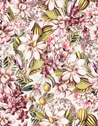Soft floral wallpaper bringing vintage botanical charm to your space.

