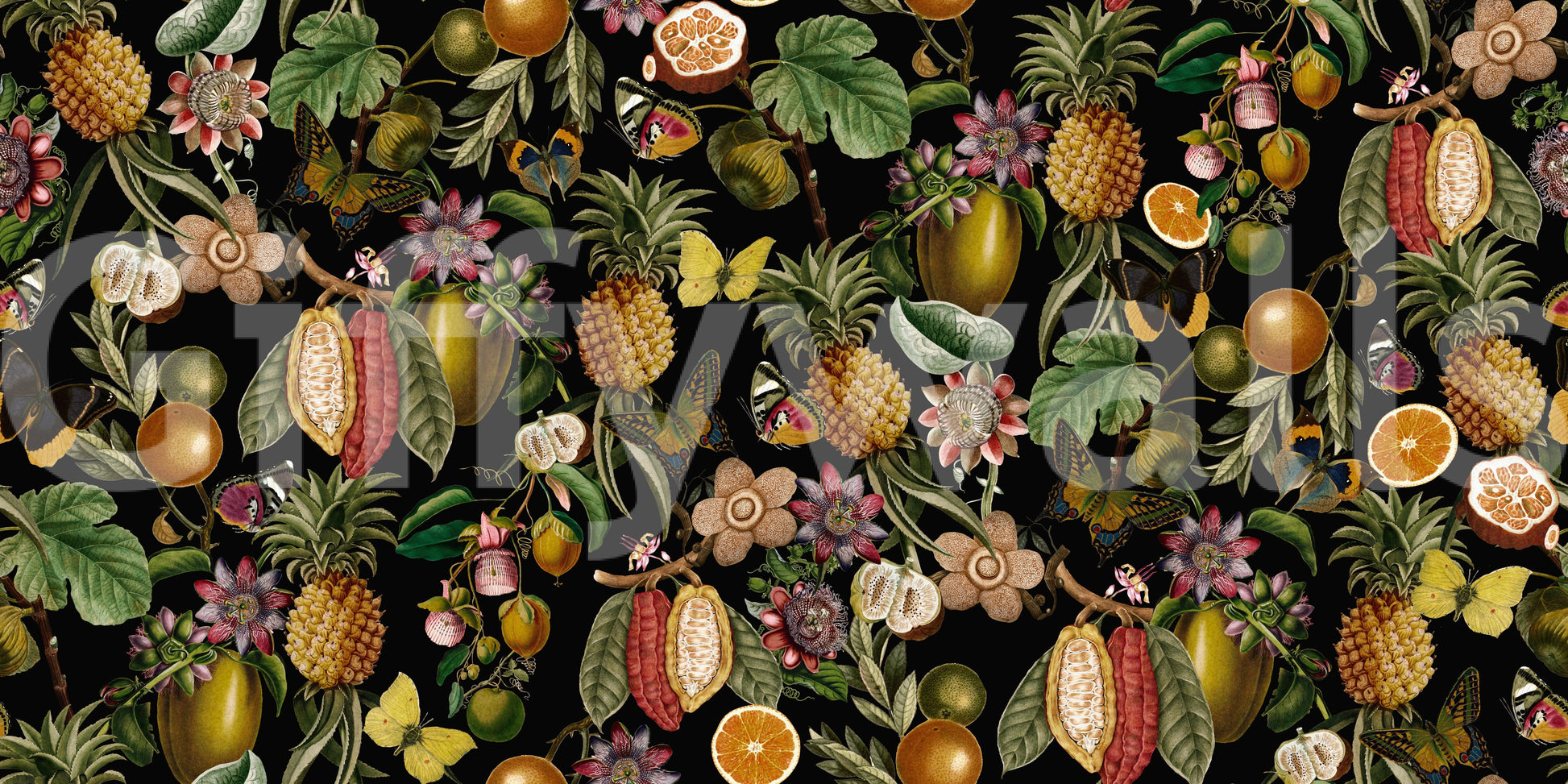 Tropical Botanical Rhapsody wallpaper bringing nature’s vibrancy indoors.


