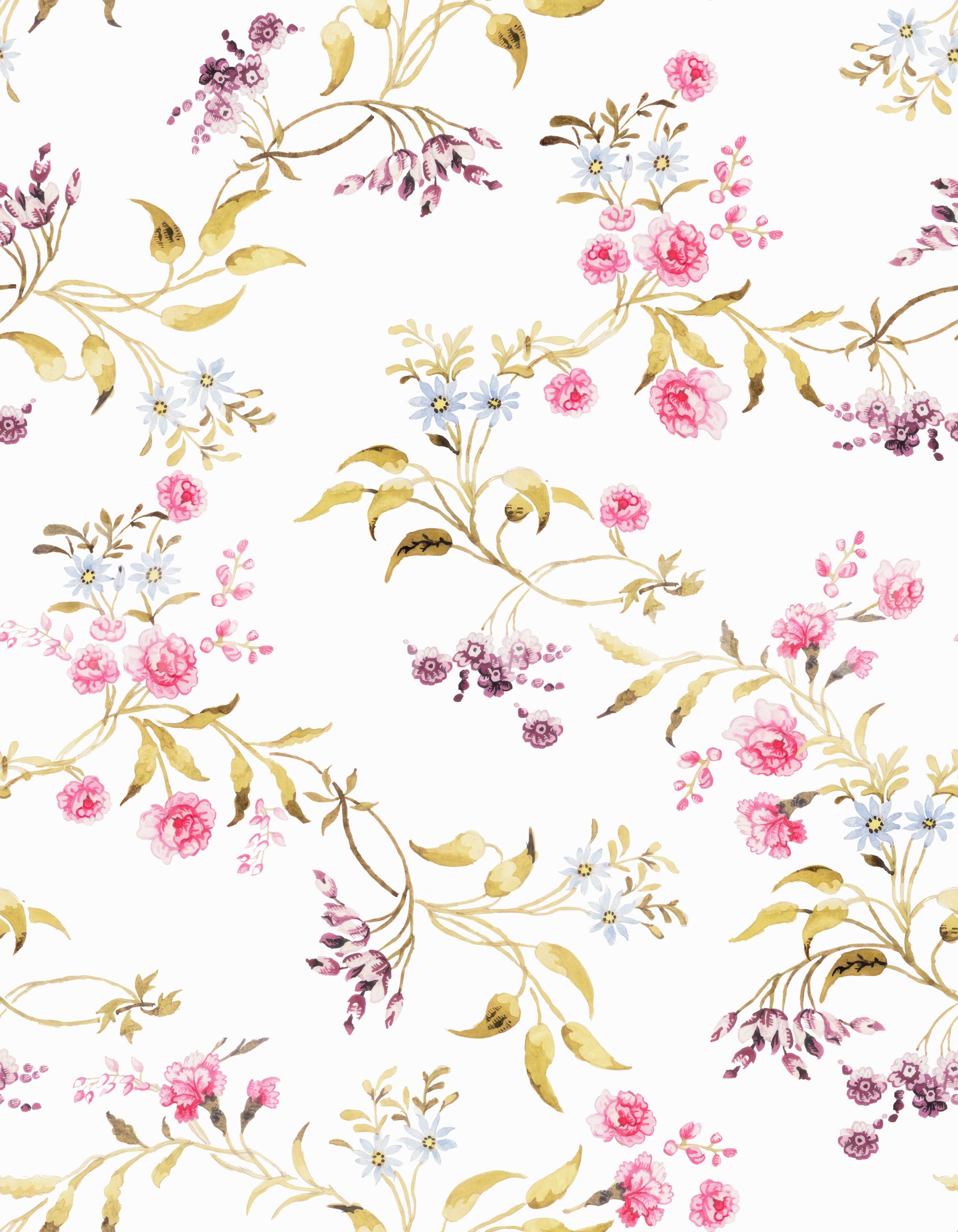 Timeless floral mural featuring traditional painted rose elements.

