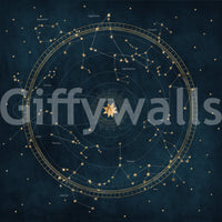 Celestial star chart mural for a cosmic and peaceful home decor.

