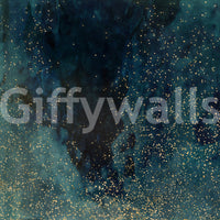 Petrol blue galaxy mural for a striking, cosmic focal point.

