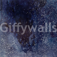 Cobalt galaxy wall mural with deep blue tones and starry shimmer.

