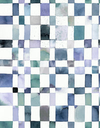 Blue geometric wallpaper with watercolor effect for soft texture.

