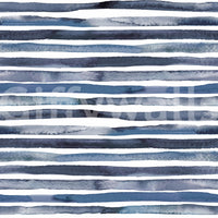 Watercolor texture striped wallpaper in calming soft blue.

