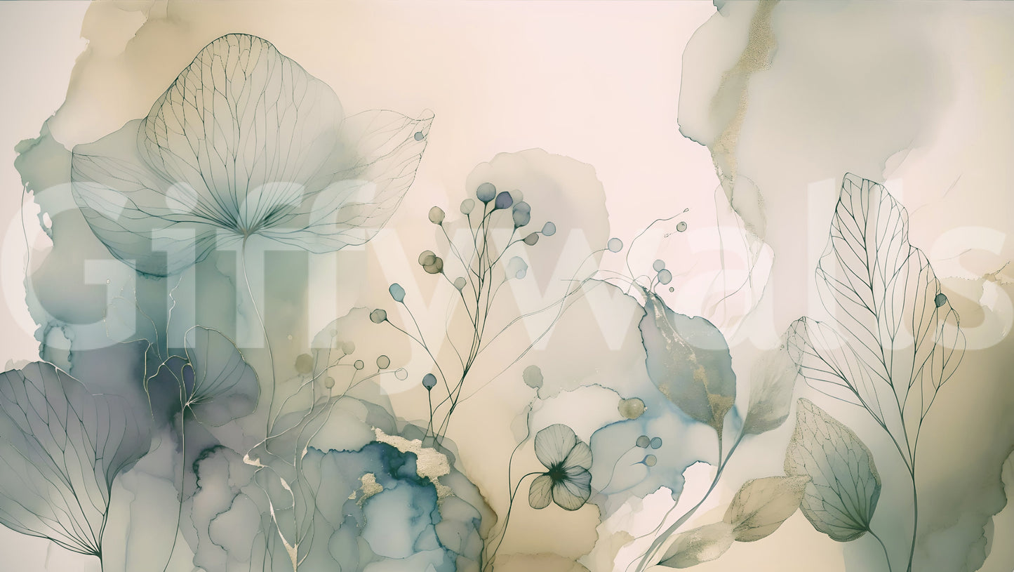 Soft Floral Dreamscape Wall Mural