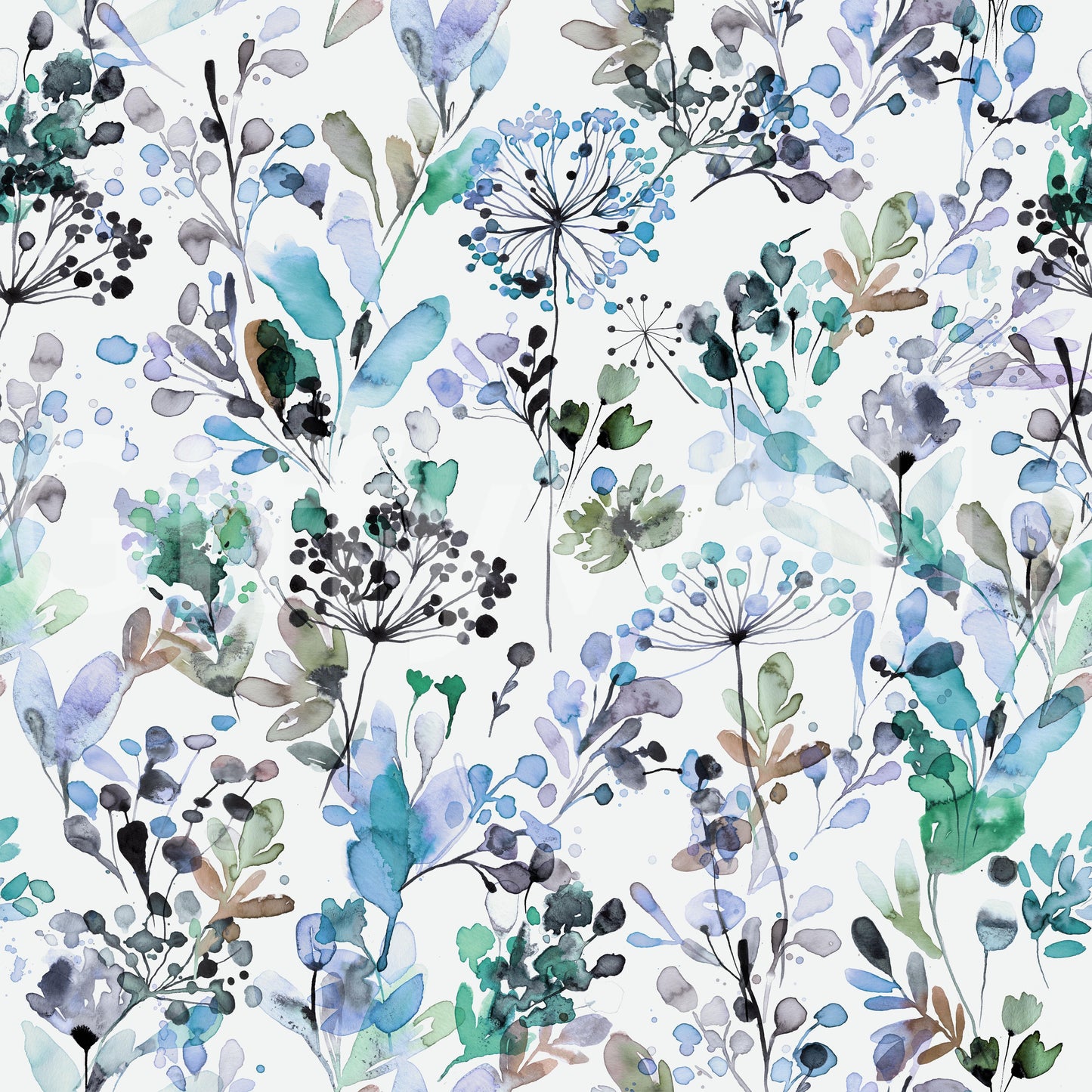 Wild Grasses Blue Wallpaper⁠