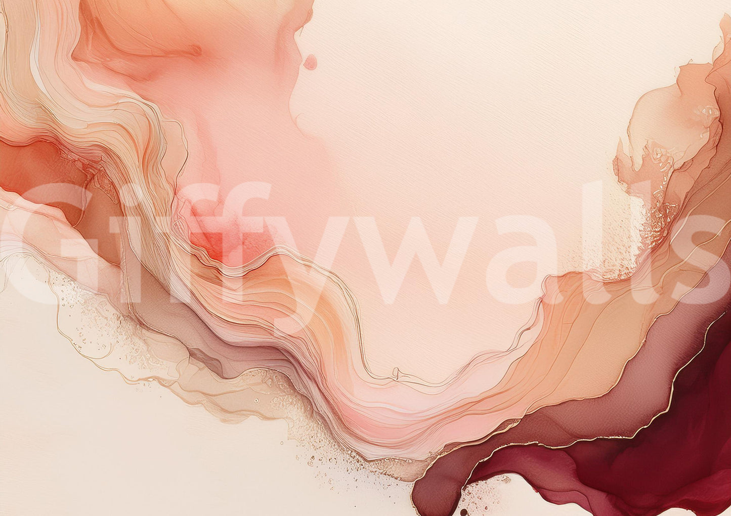 Flowing Coral Dreams Wall Mural