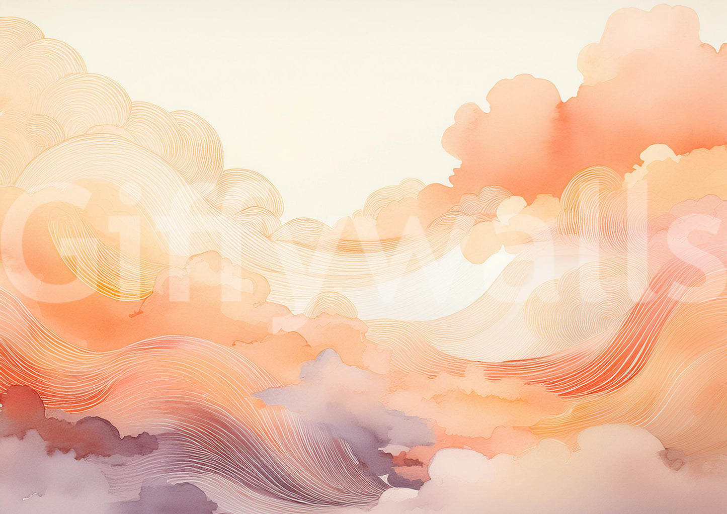 Coral Dream Swirls Wall Mural