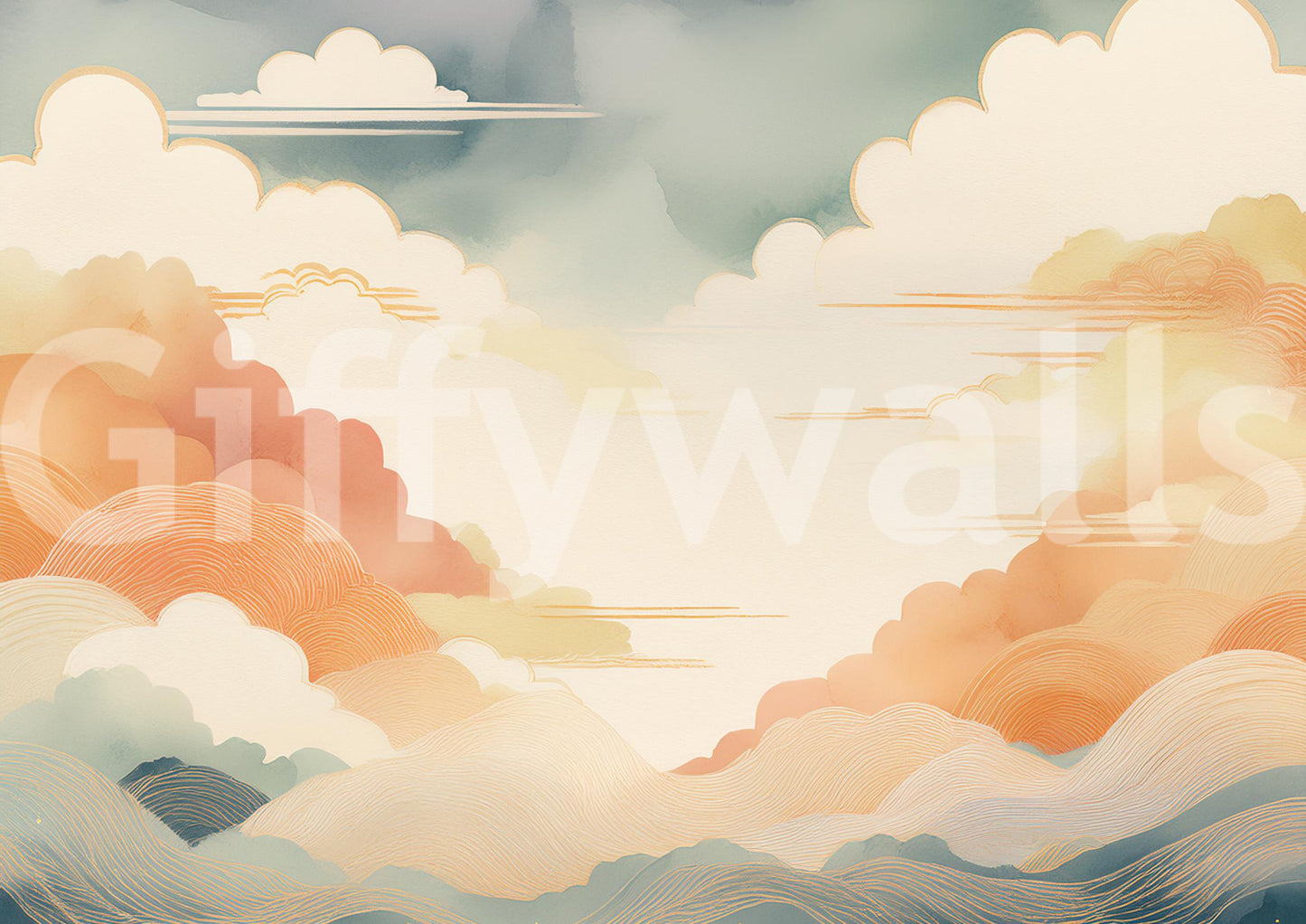 Zen Cloudscape Wall Mural