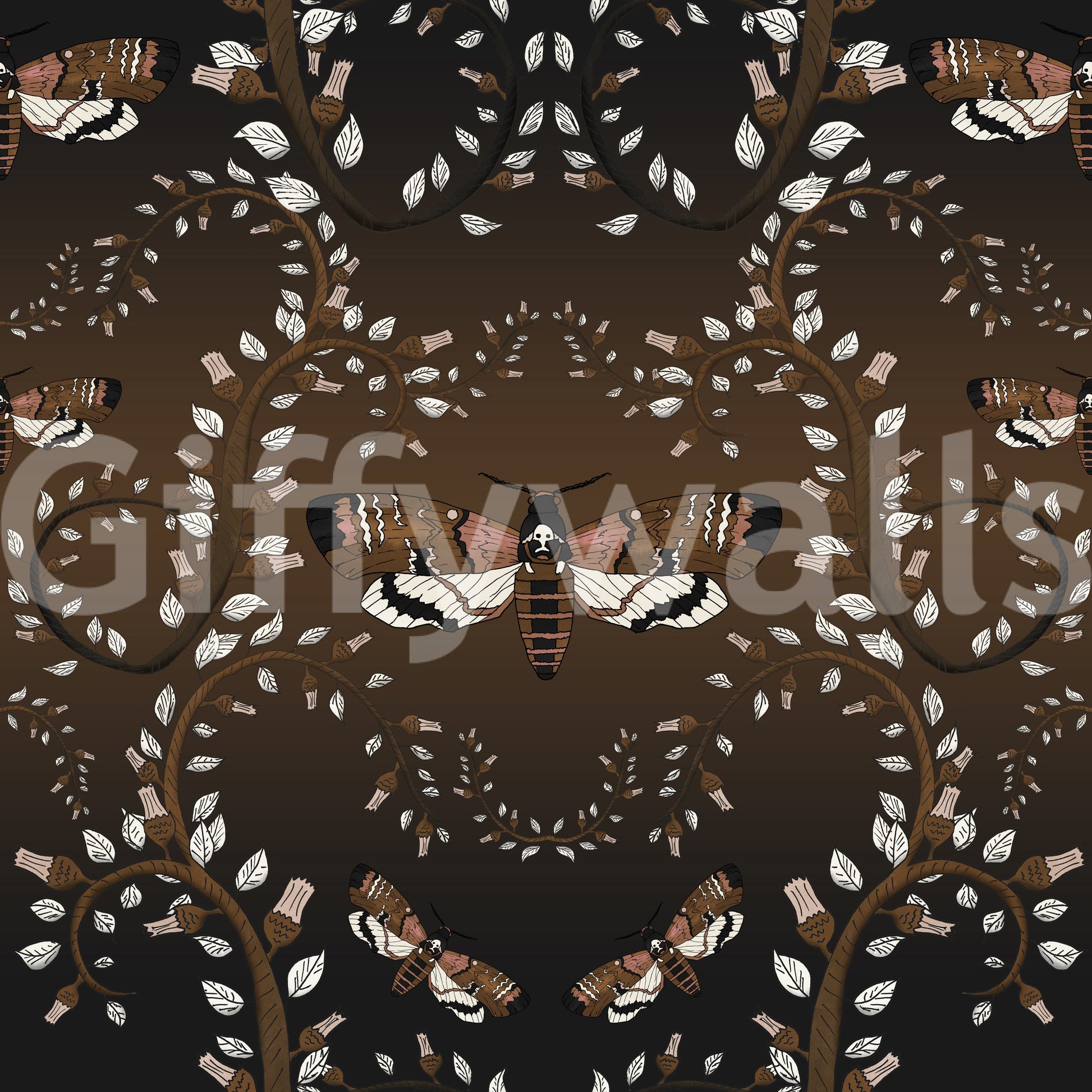 Artistic gothic-style wallpaper for cozy spaces

