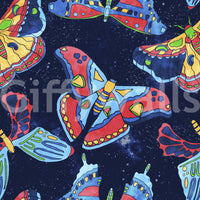 Artistic moth wallpaper with cosmic elements

