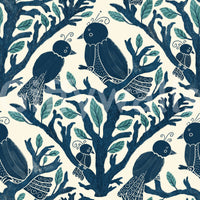 Delicate bird and floral wallpaper for bedrooms

