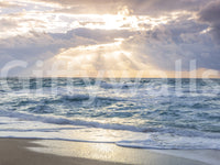 Shades of twilight mural capturing ocean serenity

