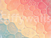 Colourful round bubble mural for creative interiors.

