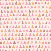 Multicolor triangle design with blush and soft pink shades.

