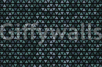 Graphic triangle mural wallpaper in cool contemporary tones.

