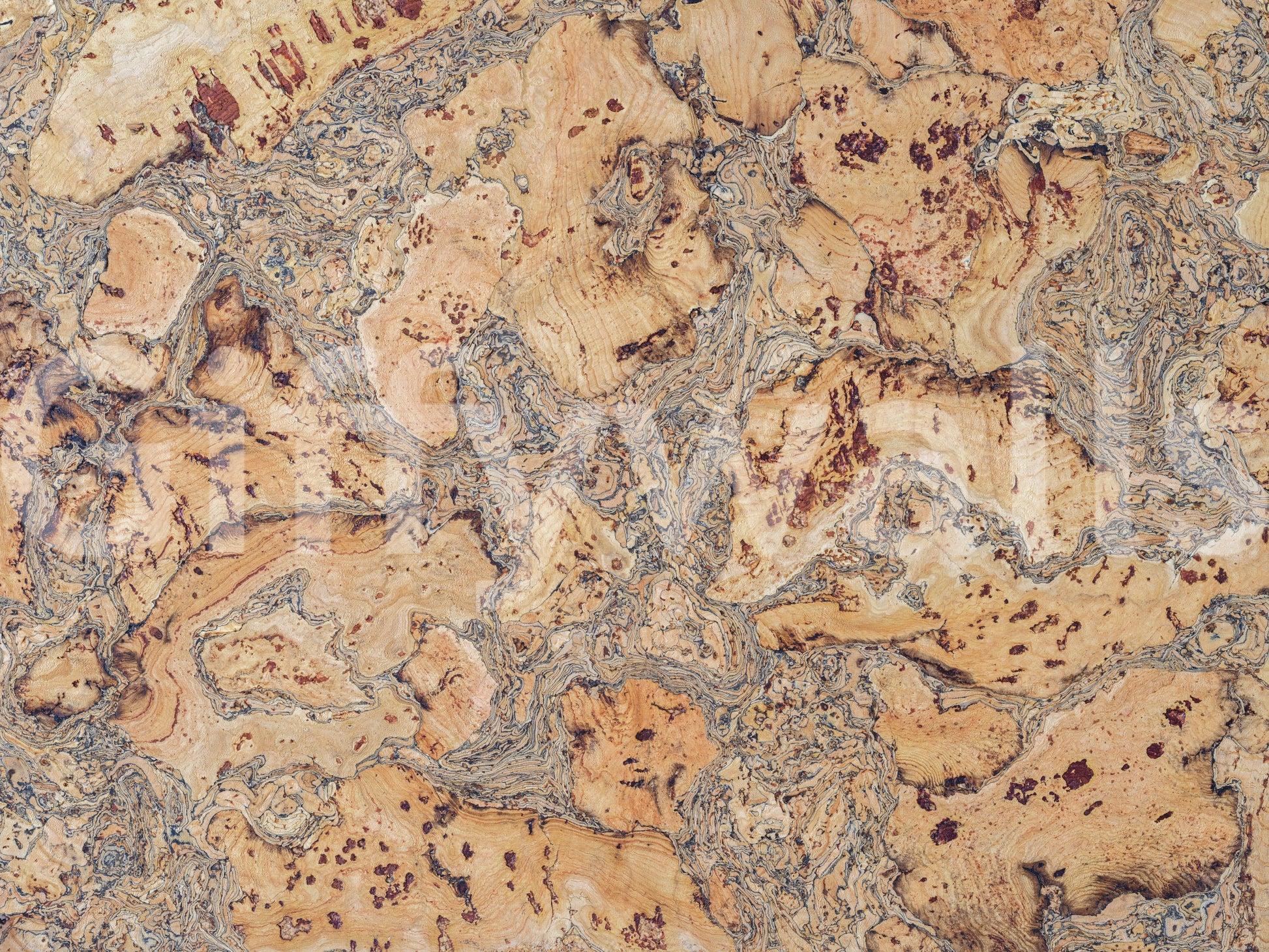 Cozy cork canvas wall mural with earthy tones

