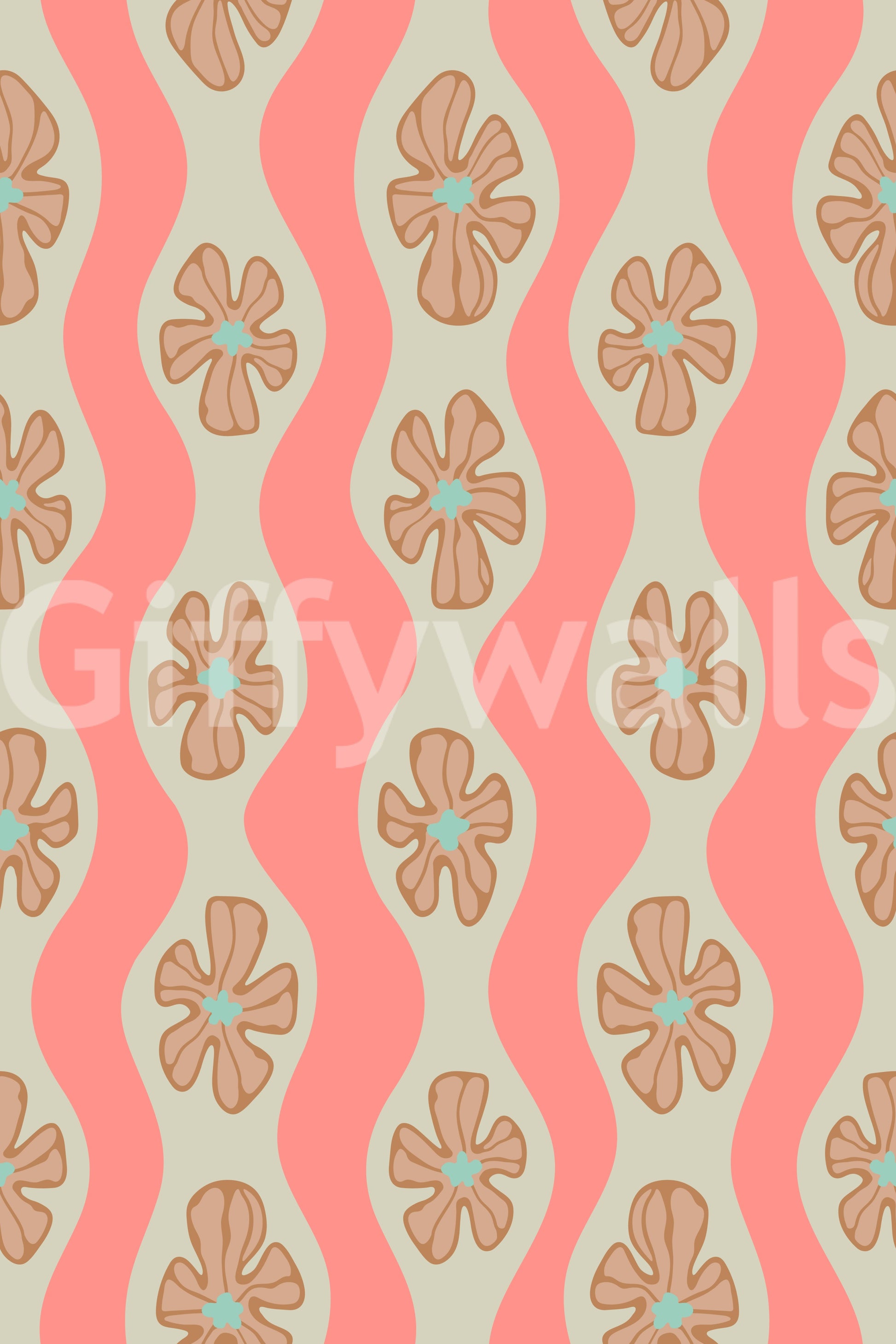 Ripple floral design in pink, cream, and beige hues

