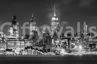 Office wall showcasing bold New York city mural wallpaper

