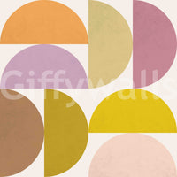 Art-inspired wallpaper for walls in muted tones

