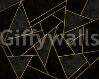 Striking black mosaic pattern with cracks for a luxurious look

