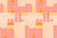 Vibrant retro tile mural adding personality to home decor

