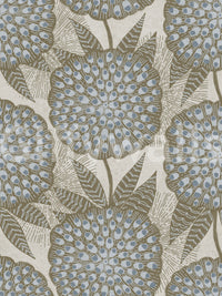 Floral marigold wallpaper in warm tones of amber and gold

