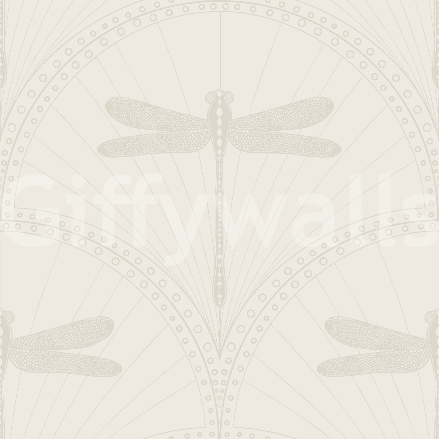 Stylish Art Deco dragonfly wallpaper for a sophisticated space

