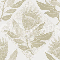 Muted sage protea wallpaper for peaceful, elegant spaces

