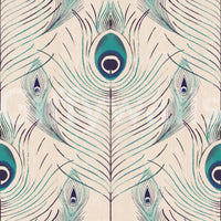 Neutral-toned peacock feather wall mural

