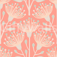 Floral wallpaper with a soft, painted feel.

