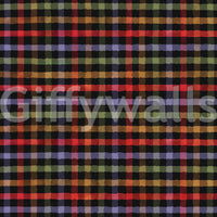 Easy to install muted earthy gingham mural.
