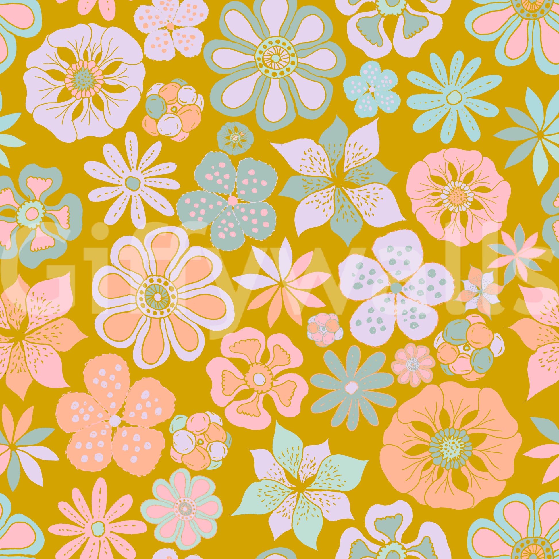 Wallpaper with a fun and cheerful design.

