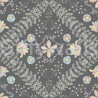 soft pastel floral design on gray