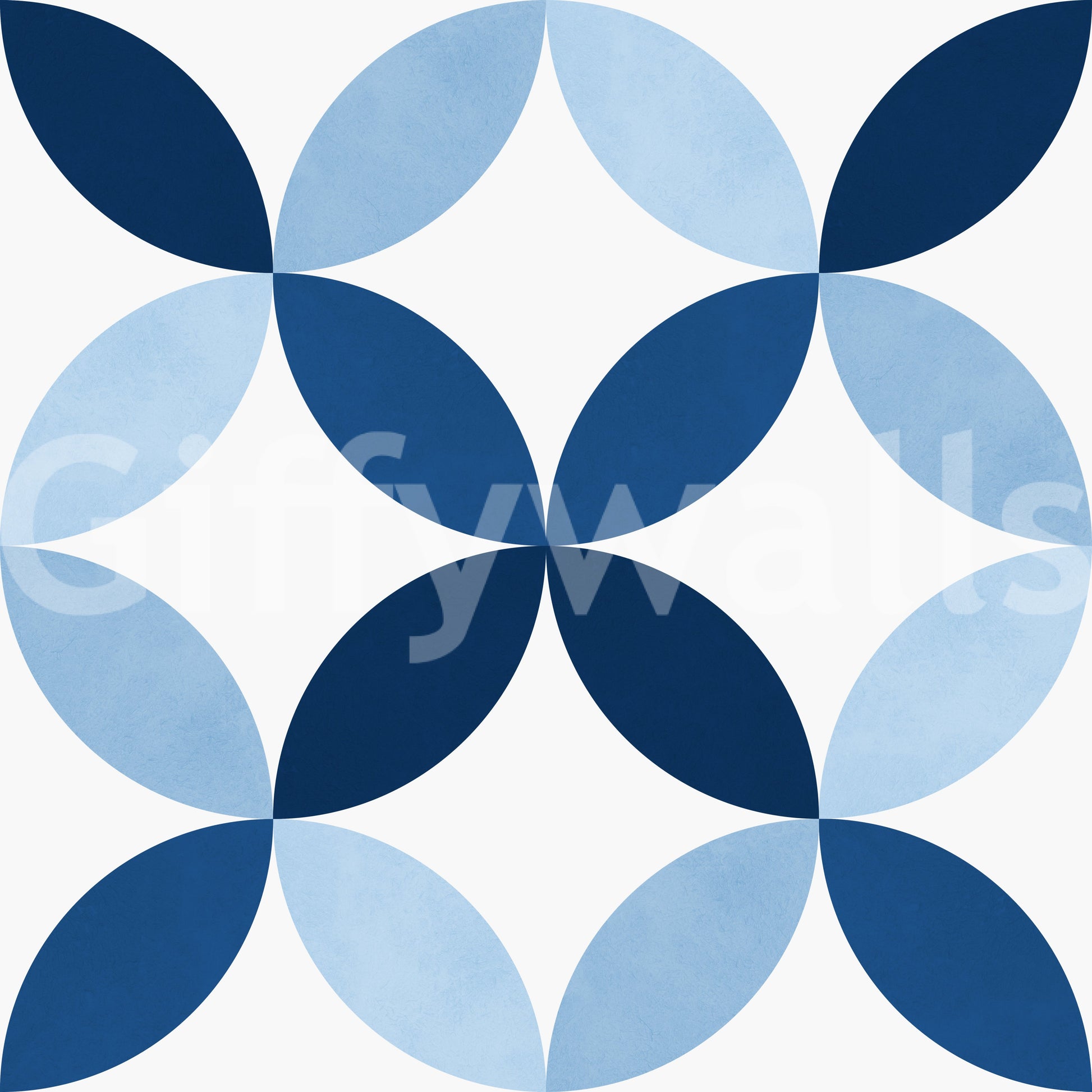 The Sapphire Petals mural makes a bold and serene statement.

