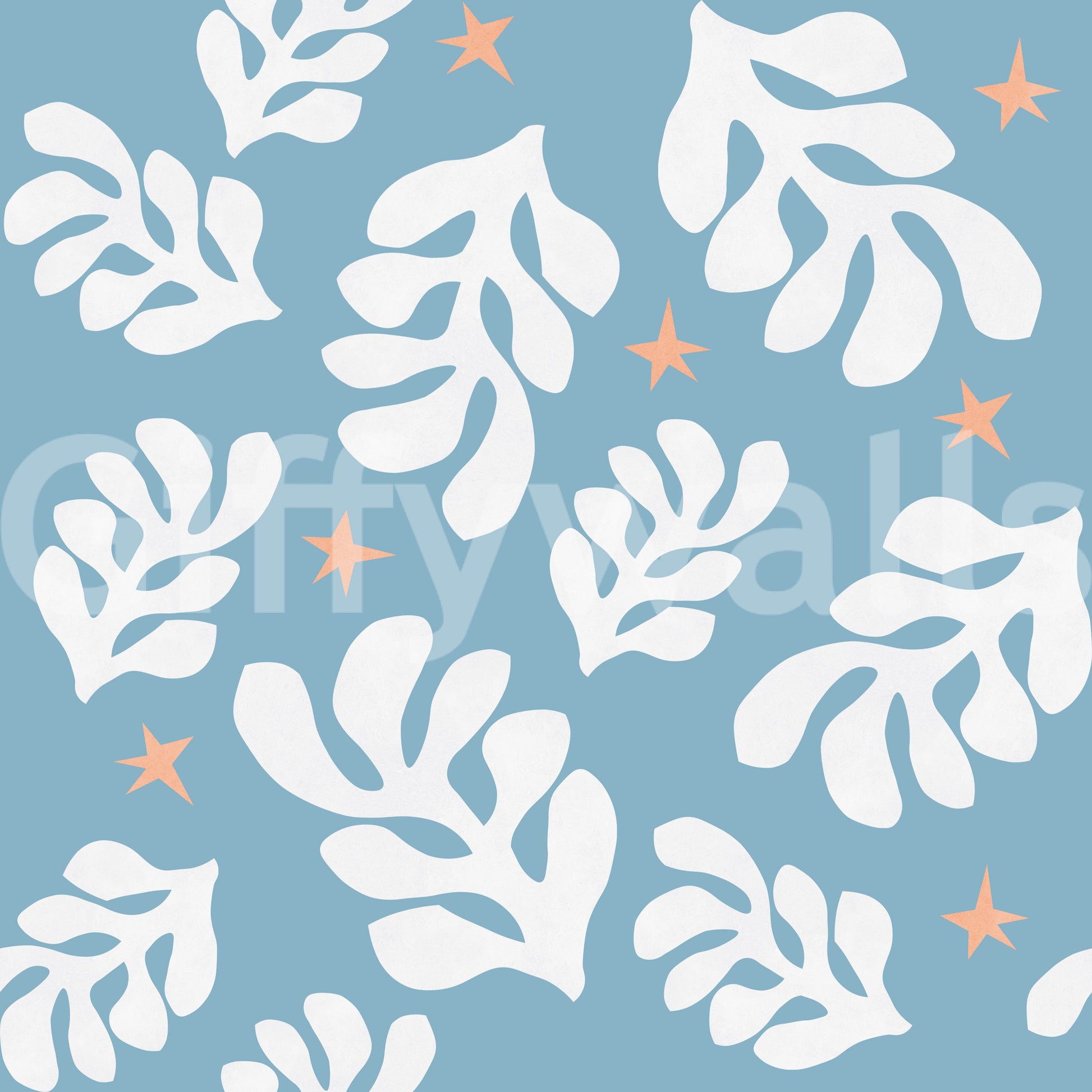 The mural acts as a beautiful and calming focal point.

