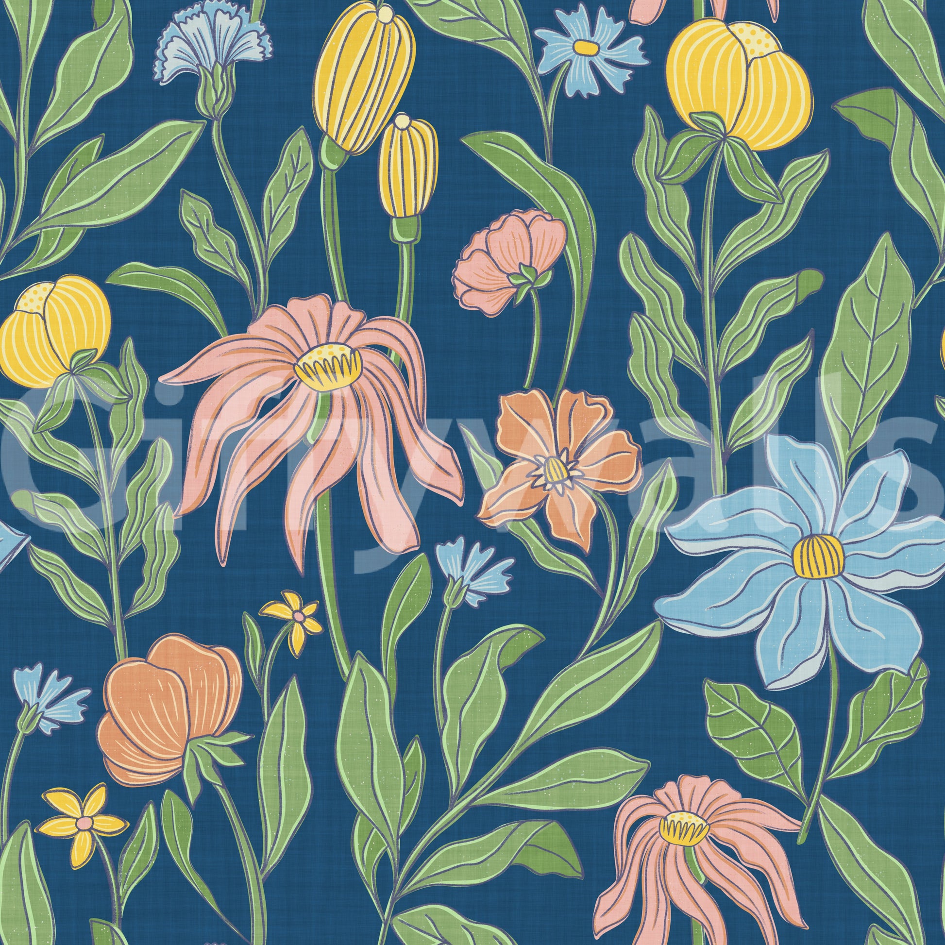 The design is non-realistic and interpretive.

