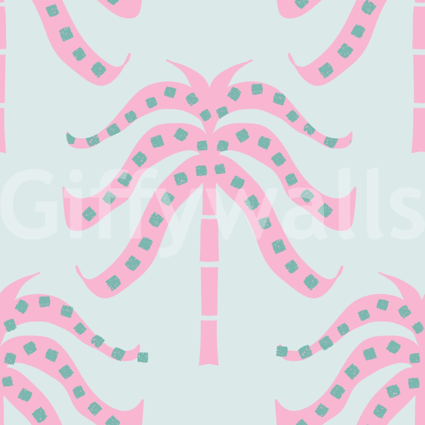 The palm fronds are a central focus of the image.

