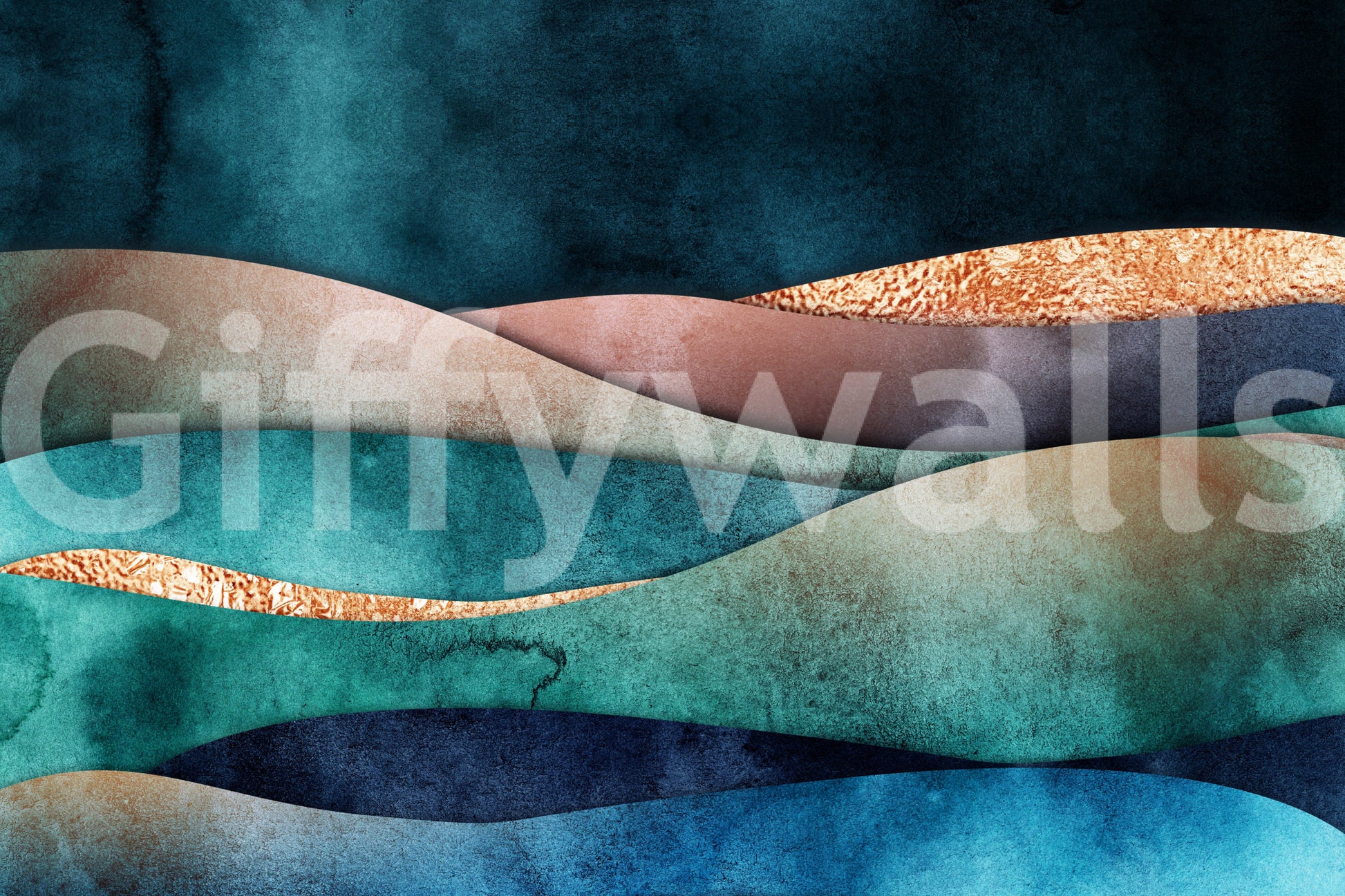 The wallpaper features a subtle, gold-veined pattern.

