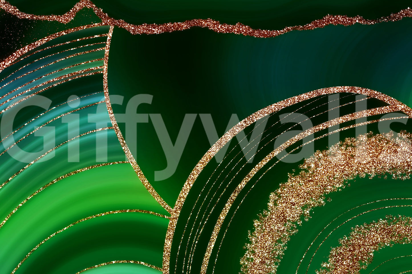 The wallpaper features a subtle, gold-veined pattern.

