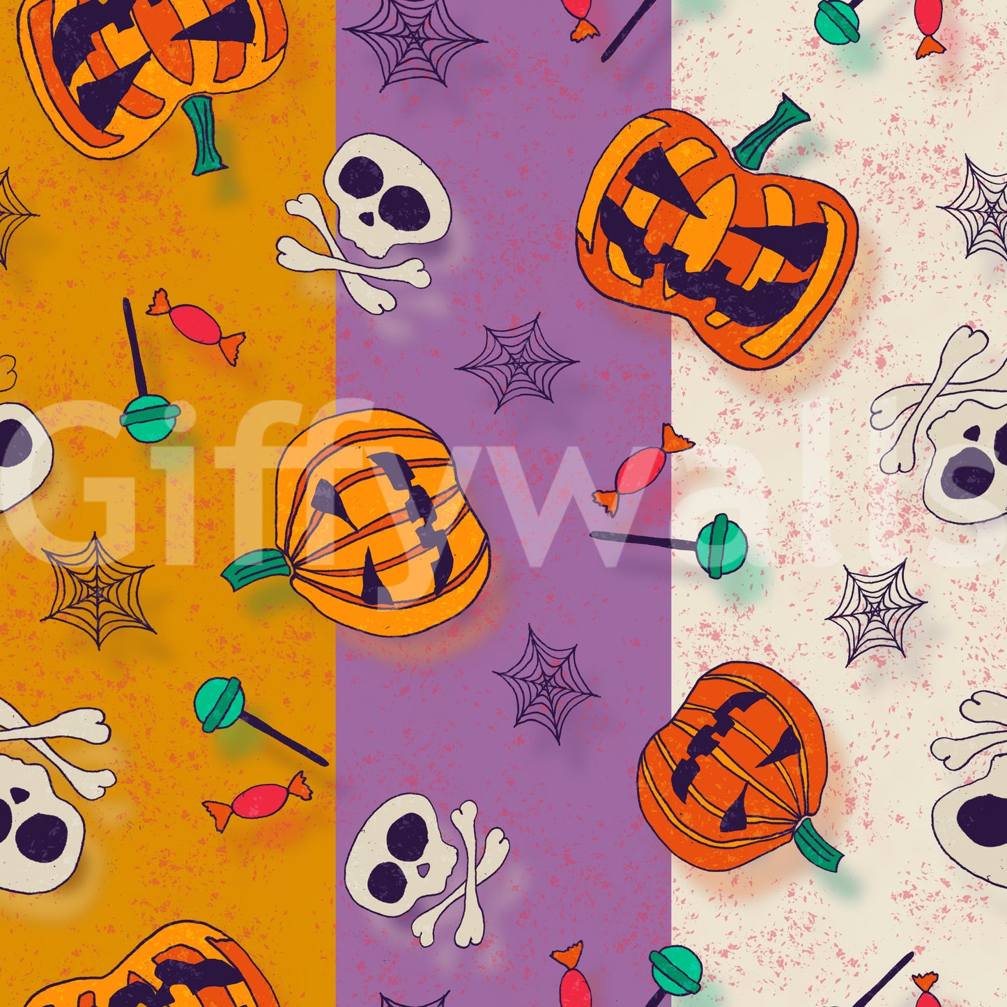 Festive Halloween Pattern Wallpaper⁠