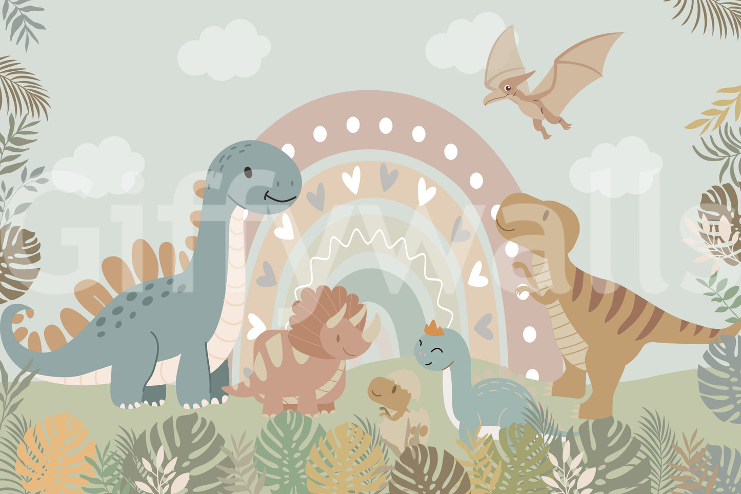 The style is a soft-focus illustration or a painterly design.

