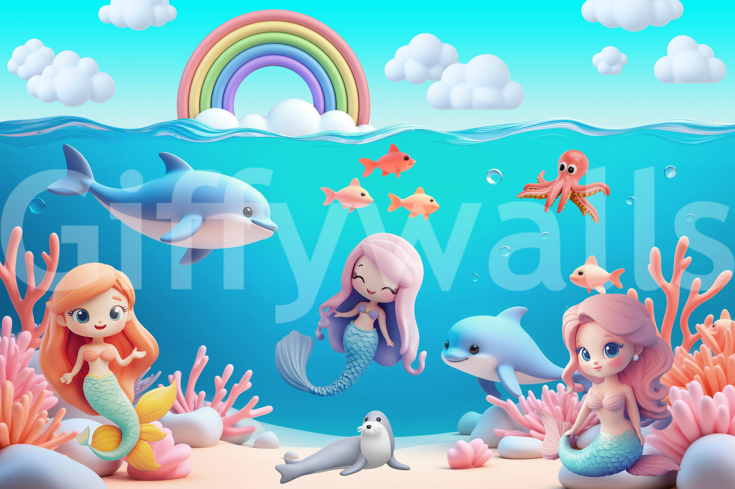 The style is a soft-focus illustration or a painterly design.

