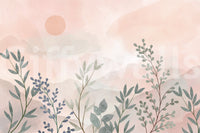 The style is a soft-focus illustration or a painterly design.

