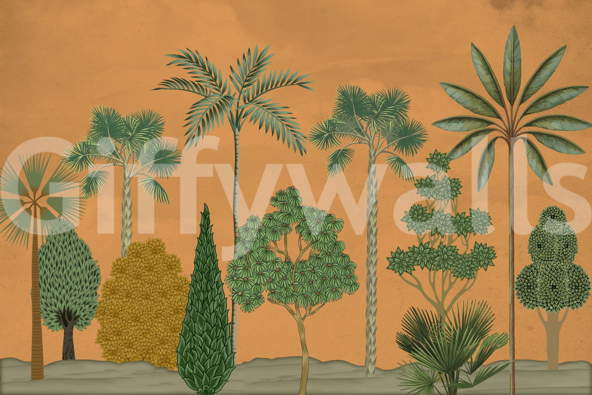 The style is a soft-focus illustration or a painterly design.

