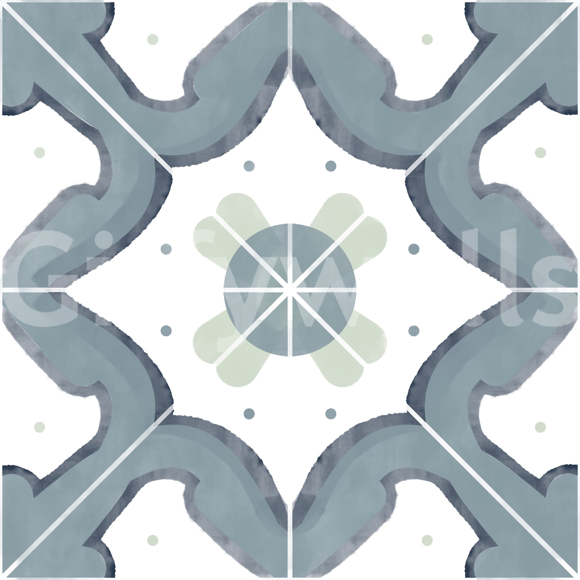 Wallpaper with a pattern of classic squares

