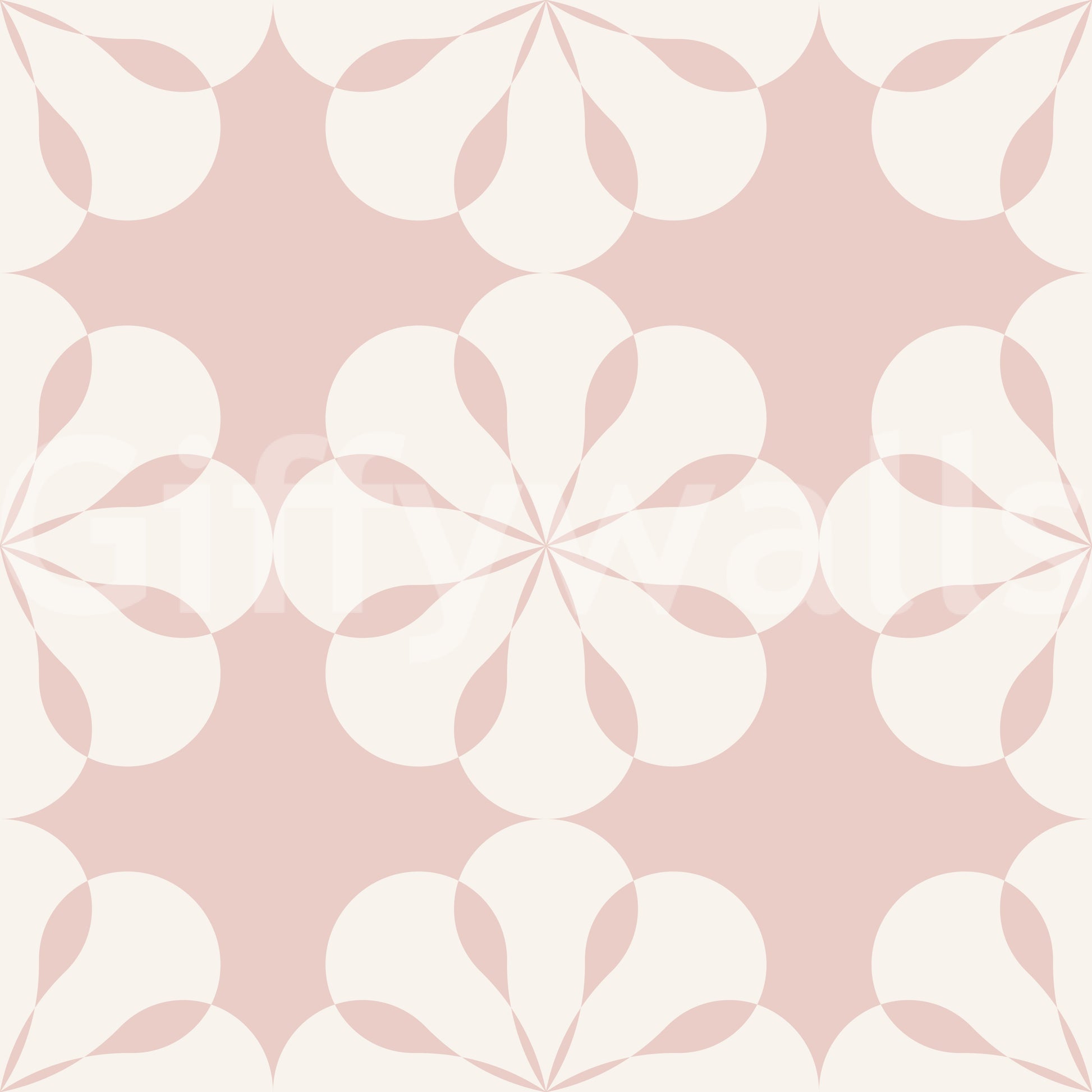 A seamless pattern of bold flowers on a wall

