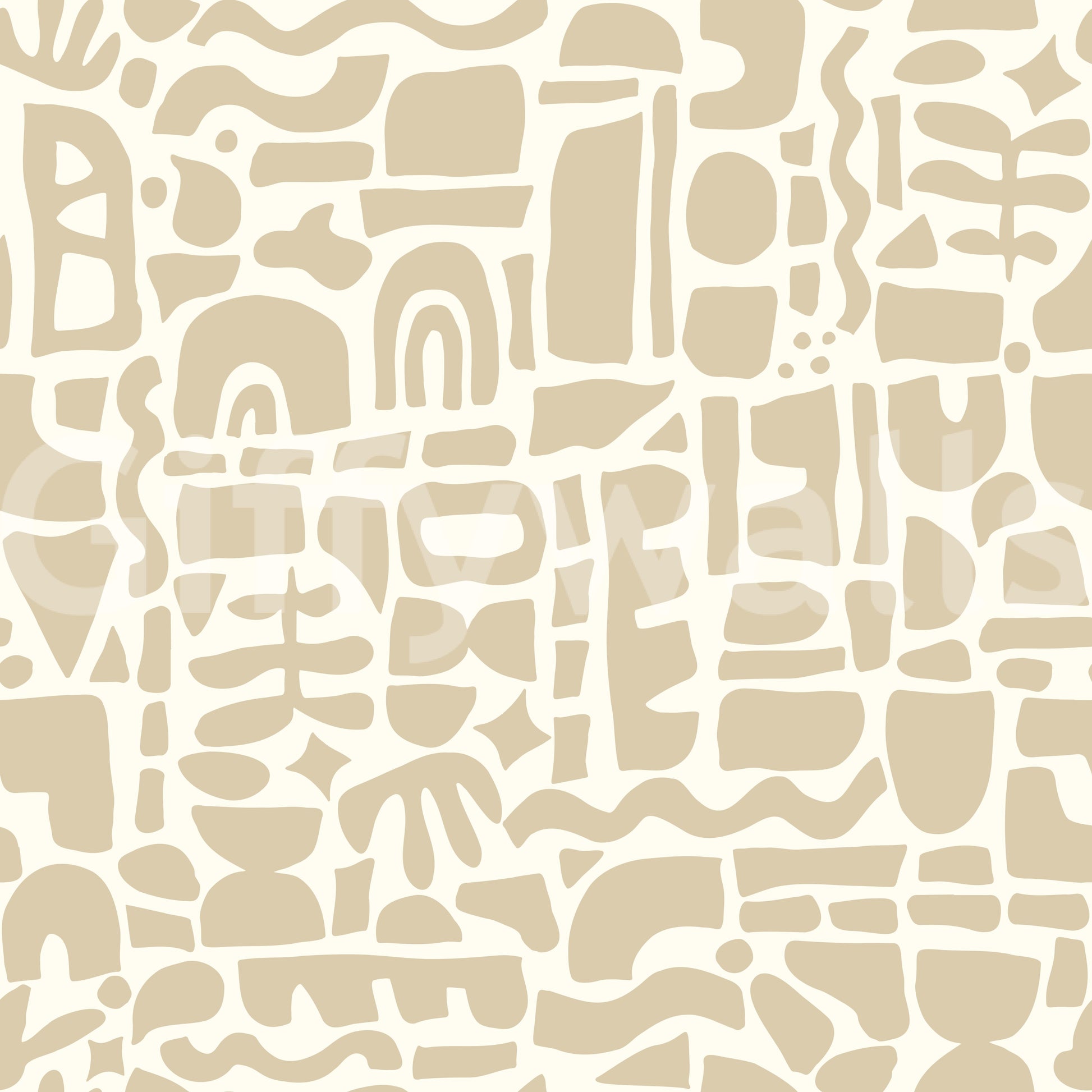 A seamless pattern of colorful shapes on a wall

