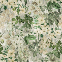 A seamless pattern of flowers on a wall

